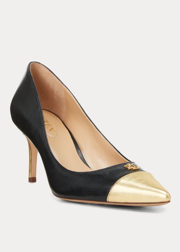 Women's Ralph Lauren Lanette Leather Toe-Cap Pumps | 156234FSO